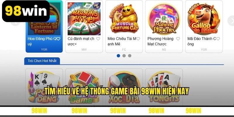 Tìm hiểu về hệ thống game bài 98WIN hiện nay